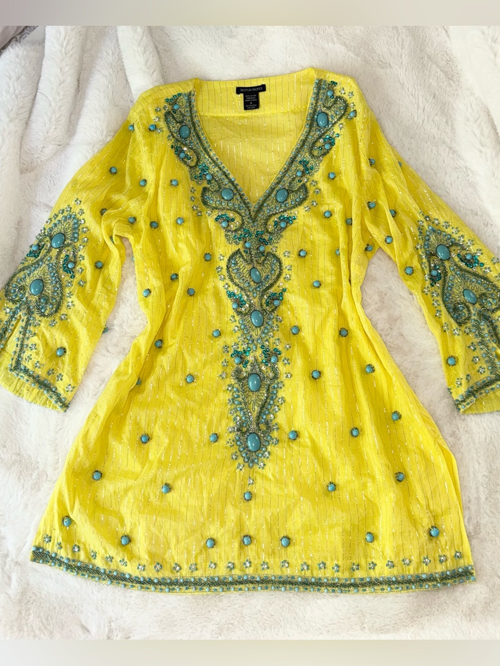 Boston Proper Embellished Tunic Top